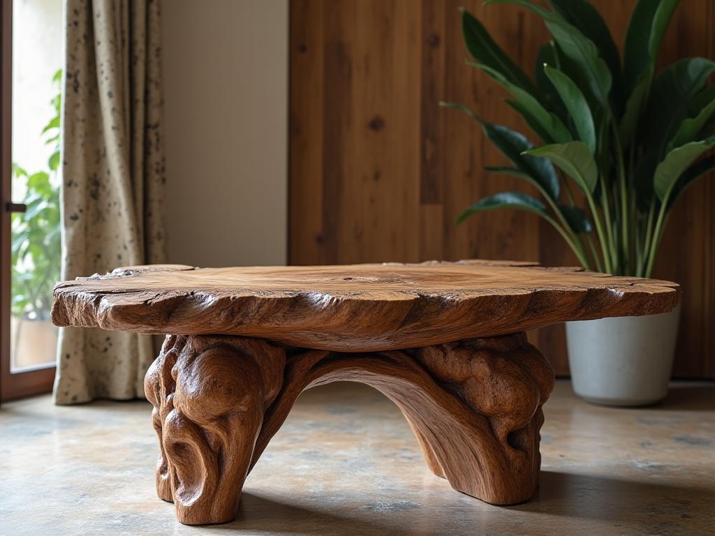 Muebles artesanales con temática marina del Caribe