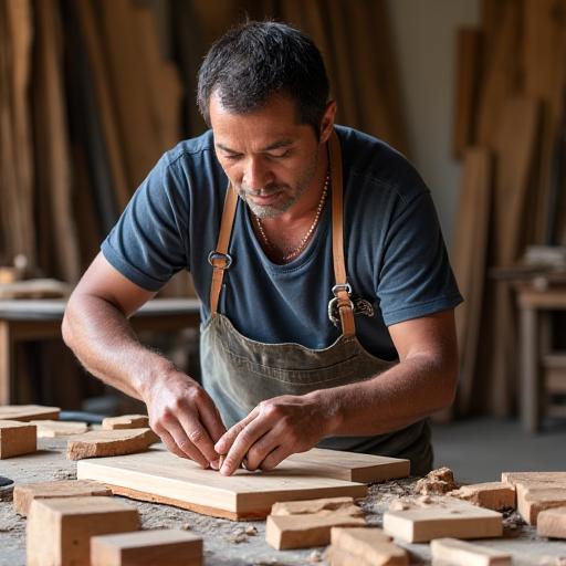 Artesano cartagenero trabajando en muebles marinos